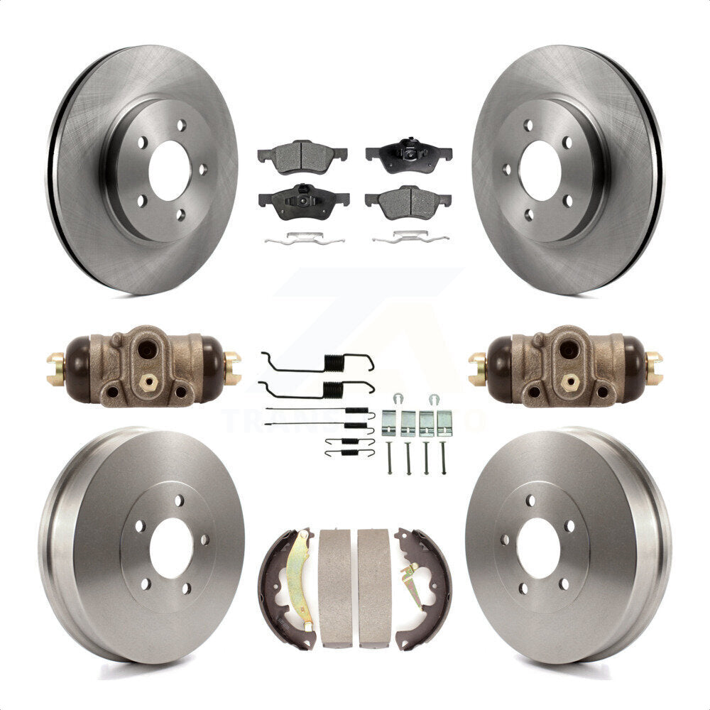 Front Rear Disc Brake Rotors Semi-Metallic Pads And Drum Kit (9Pc) For 2007-2007 Ford Escape Mercury Mariner From 01/08/07 rear brakes K8F-102516 by Transit Auto