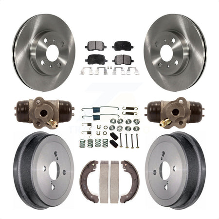 Front Rear Disc Brake Rotors Semi-Metallic Pads And Drum Kit (9Pc) For 2002 Toyota Corolla Non-ABS From 04 02 K8F-102537 by Transit Auto