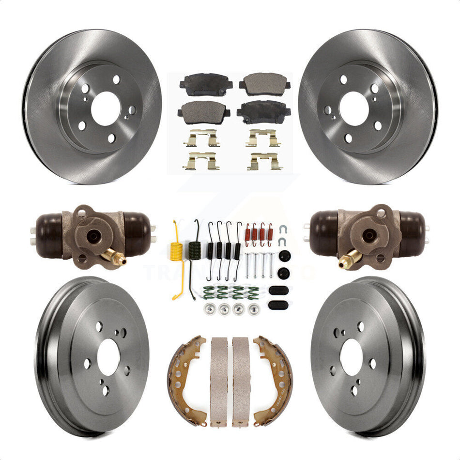 Front Rear Disc Brake Rotors Semi-Metallic Pads And Drum Kit (9Pc) For 2004-2007 Toyota Prius K8F-102546 by Transit Auto