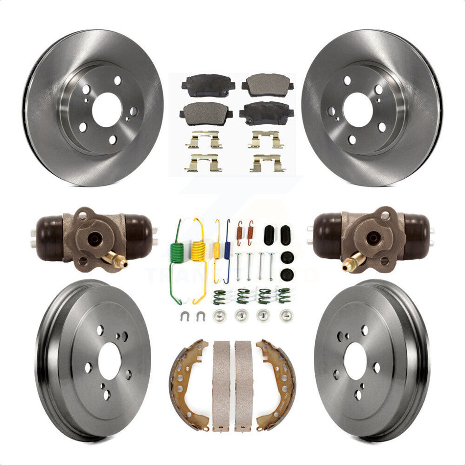 Front Rear Disc Brake Rotors Semi-Metallic Pads And Drum Kit (9Pc) For 2008 Toyota Prius K8F-102547 by Transit Auto