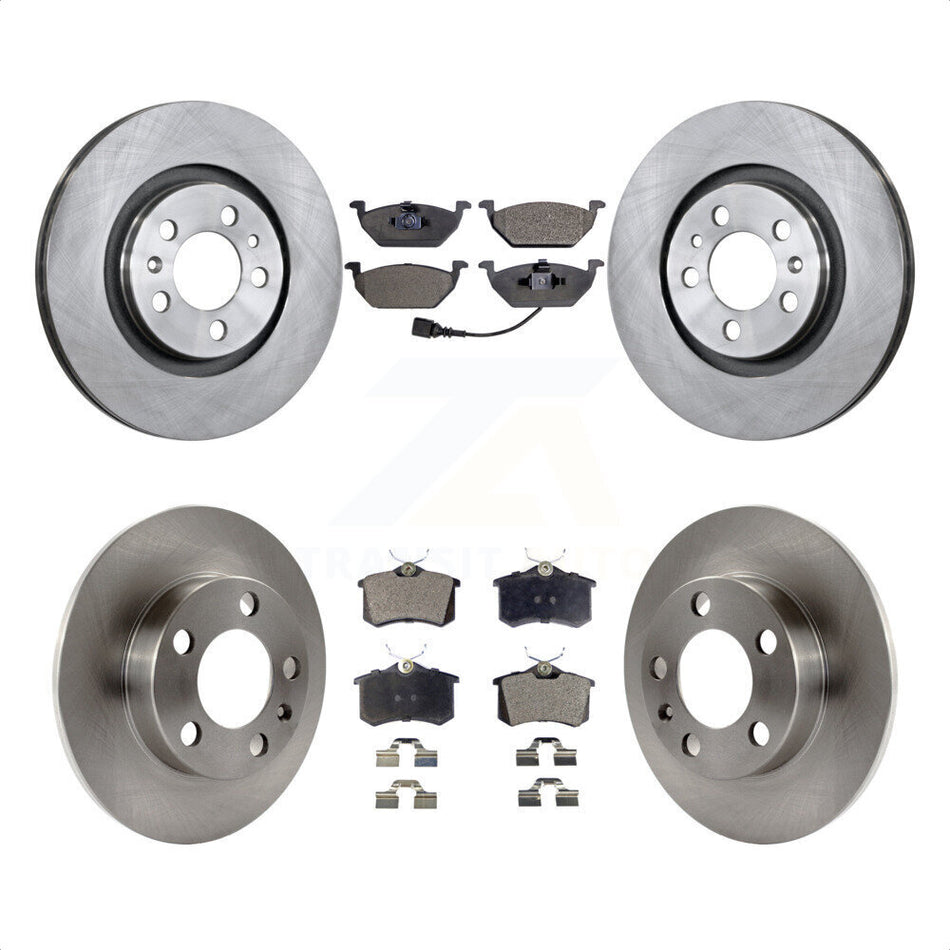 Front Rear Disc Brake Rotors And Semi-Metallic Pads Kit For 2007-2010 Volkswagen Beetle With 280mm Diameter Rotor K8F-102558 by Transit Auto