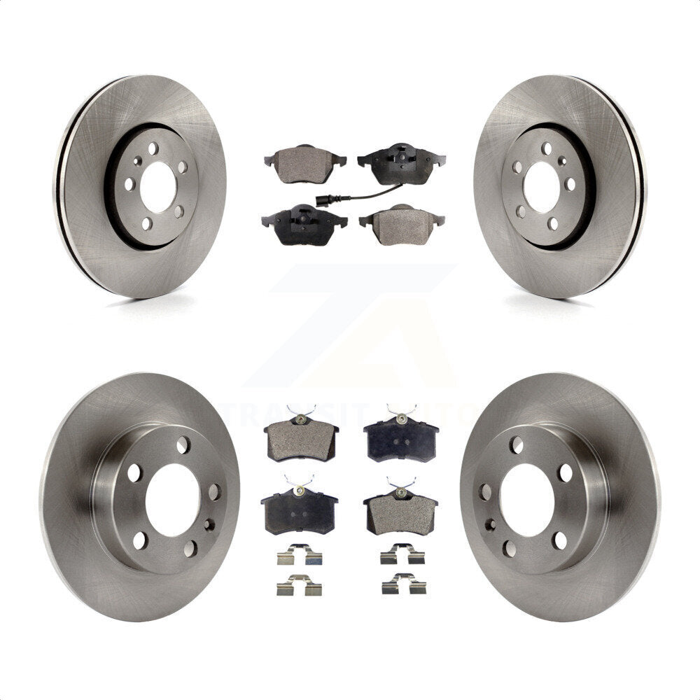 Front Rear Disc Brake Rotors And Semi-Metallic Pads Kit For 2007-2010 Volkswagen Beetle With 288mm Diameter Rotor K8F-102559 by Transit Auto