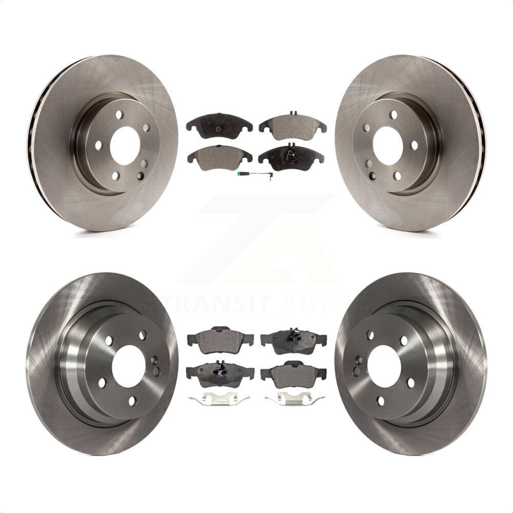 Front Rear Disc Brake Rotors And Semi-Metallic Pads Kit For 2014-2016 Mercedes-Benz E250 With 322mm Diameter Rotor K8F-102576 by Transit Auto