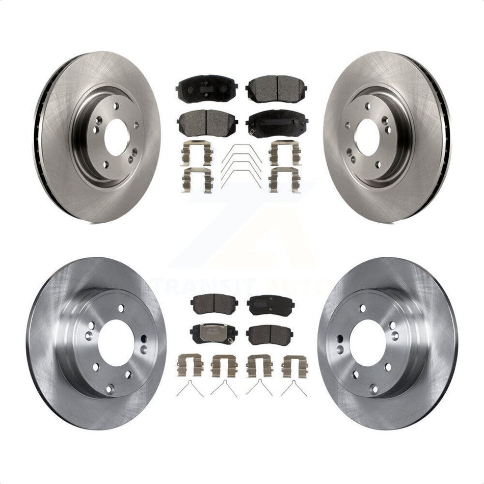 Front Rear Disc Brake Rotors And Semi-Metallic Pads Kit For Kia Optima With Manual Parking K8F-102579 by Transit Auto