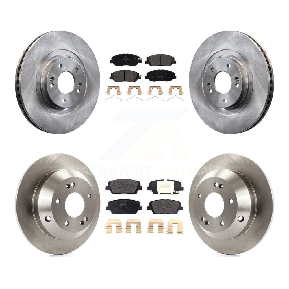 Front Rear Disc Brake Rotors And Semi-Metallic Pads Kit For Hyundai Santa Fe XL K8F-102581 by Transit Auto