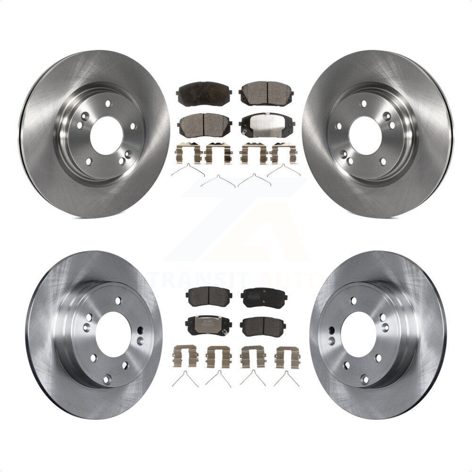 Front Rear Disc Brake Rotors And Semi-Metallic Pads Kit For Kia Optima With Manual Parking K8F-102586 by Transit Auto