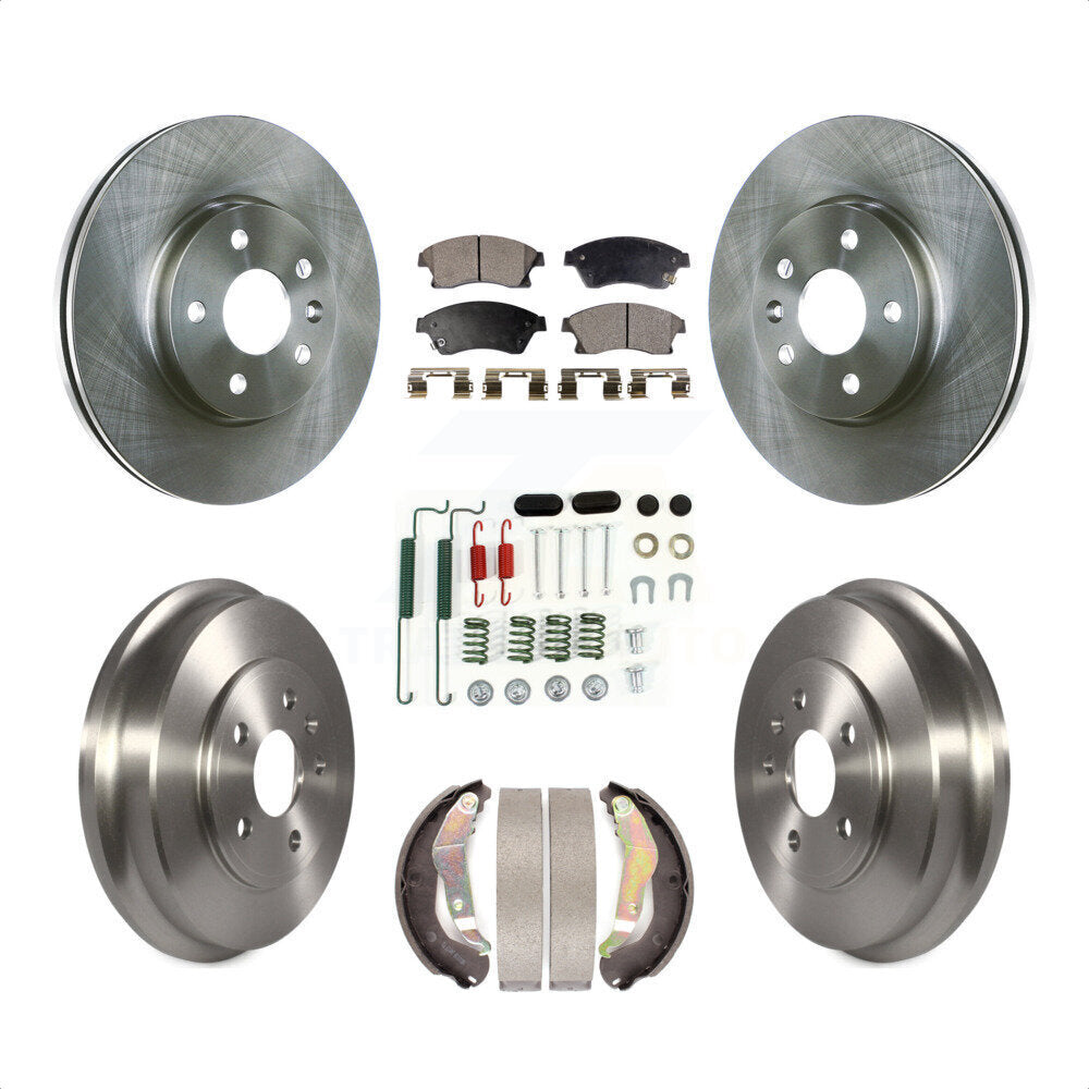 Front Rear Disc Brake Rotors Semi-Metallic Pads And Drum Kit (7Pc) For Chevrolet Sonic K8F-102588 by Transit Auto