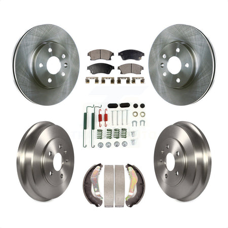 Front Rear Disc Brake Rotors Semi-Metallic Pads And Drum Kit (7Pc) For Chevrolet Sonic K8F-102588 by Transit Auto