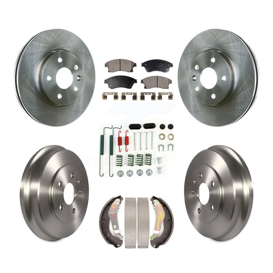Front Rear Disc Brake Rotors Semi-Metallic Pads And Drum Kit (7Pc) For Chevrolet Sonic K8F-102588 by Transit Auto