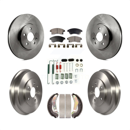 Front Rear Disc Brake Rotors Semi-Metallic Pads And Drum Kit (7Pc) For Chevrolet Trax Sonic K8F-102589 by Transit Auto