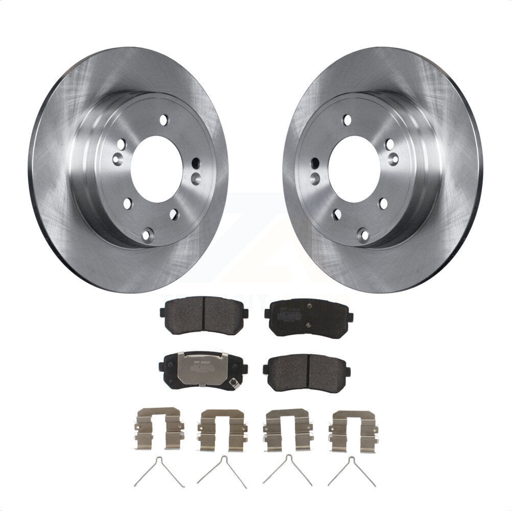 Rear Disc Brake Rotors And Semi-Metallic Pads Kit For Hyundai Sonata Kia Optima With Manual Parking K8F-102596 by Transit Auto