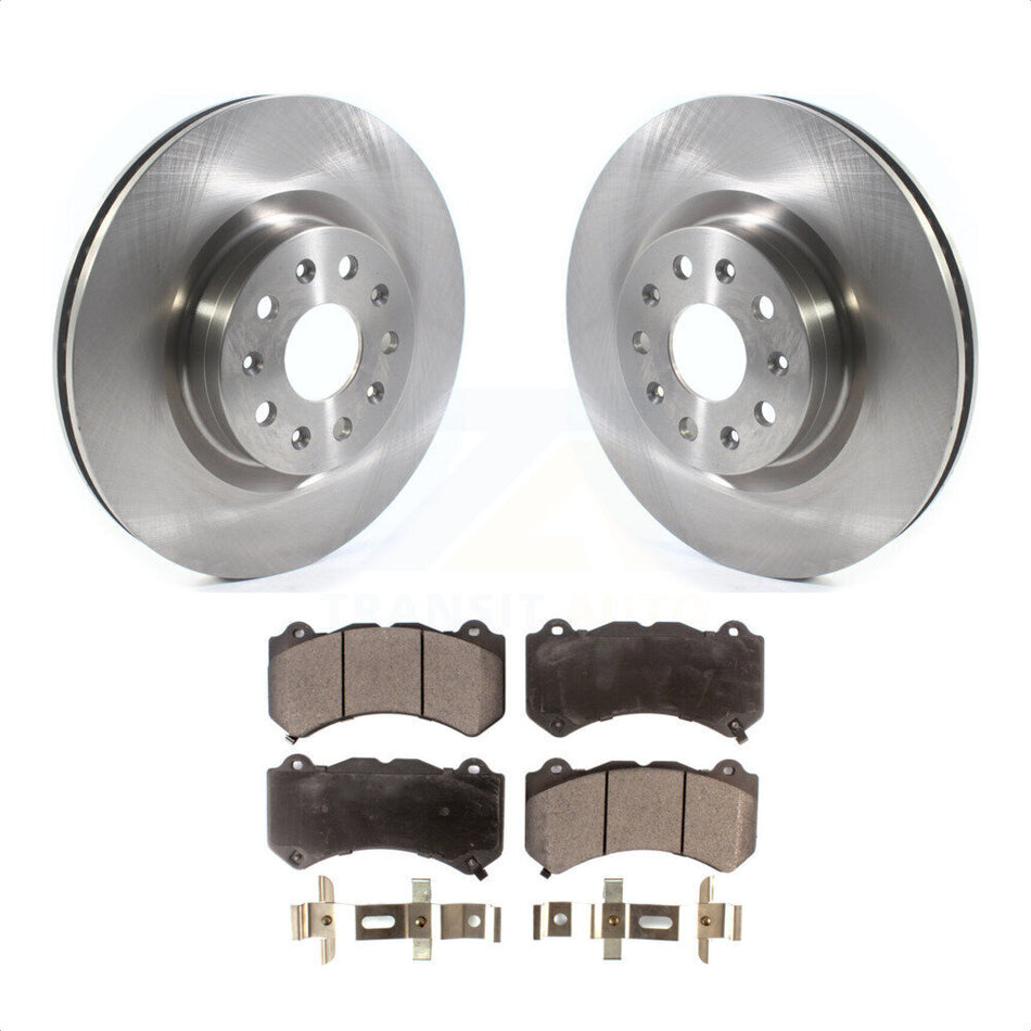 Front Disc Brake Rotors And Semi-Metallic Pads Kit For 2016 Cadillac CTS Vsport Premium with RWD K8F-102640 by Transit Auto