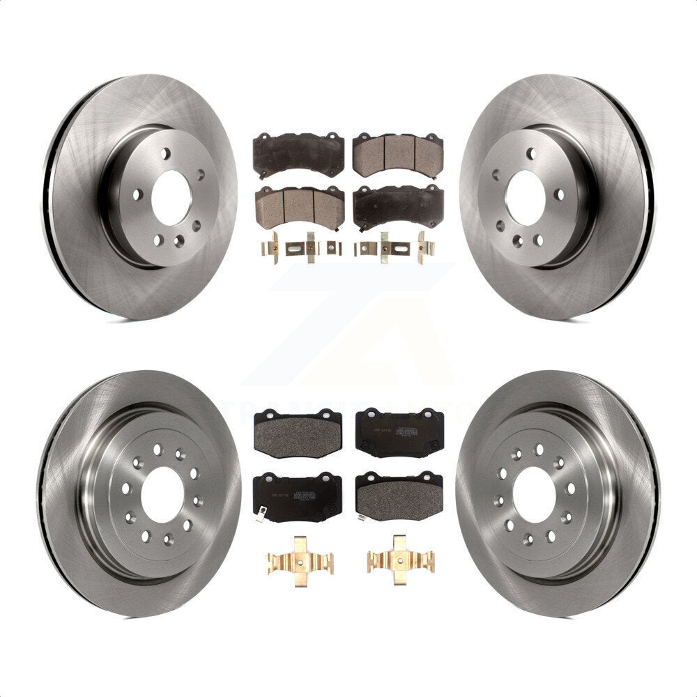 Front Rear Disc Brake Rotors And Semi-Metallic Pads Kit For 2017 Cadillac ATS V With 321mm Diameter Rotor K8F-102694 by Transit Auto