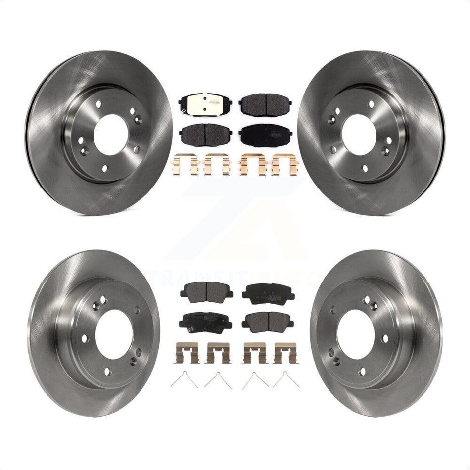 Front Rear Disc Brake Rotors And Semi-Metallic Pads Kit For Kia Soul Forte Hyundai Elantra GT Kona Forte5 K8F-102732 by Transit Auto