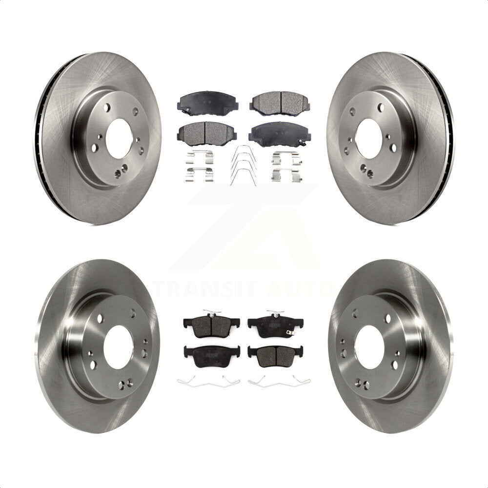 Front Rear Disc Brake Rotors And Semi-Metallic Pads Kit For Honda Civic K8F-102757 by Transit Auto