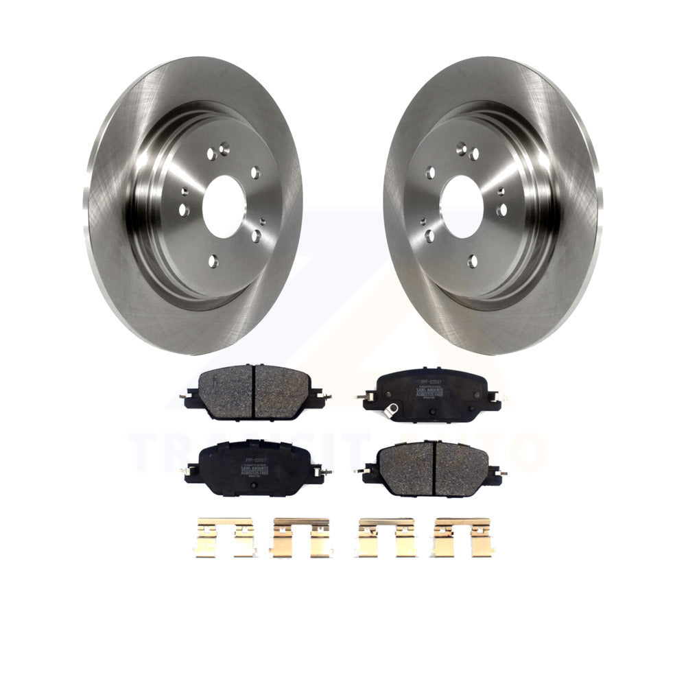 Rear Disc Brake Rotors And Semi-Metallic Pads Kit For 2017-2022 Honda CR-V K8F-102812 by Transit Auto