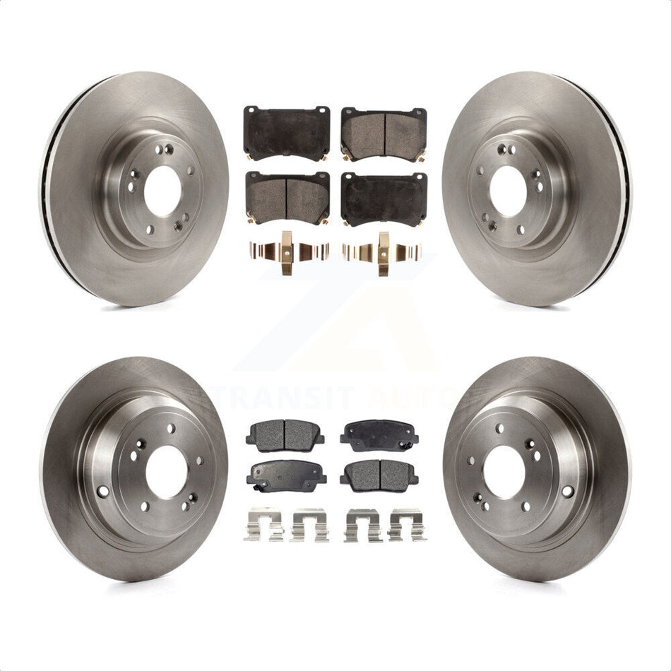 Front Rear Disc Brake Rotors And Semi-Metallic Pads Kit For Hyundai Genesis 4.6L K8F-102848 by Transit Auto