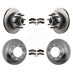 Front Rear Disc Brake Rotors And Semi-Metallic Pads Kit For Ford E-450 Econoline Super Duty K8F-102943