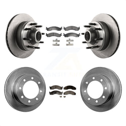 Front Rear Disc Brake Rotors And Semi-Metallic Pads Kit For Ford Econoline Super Duty With Single Wheels K8F-102945