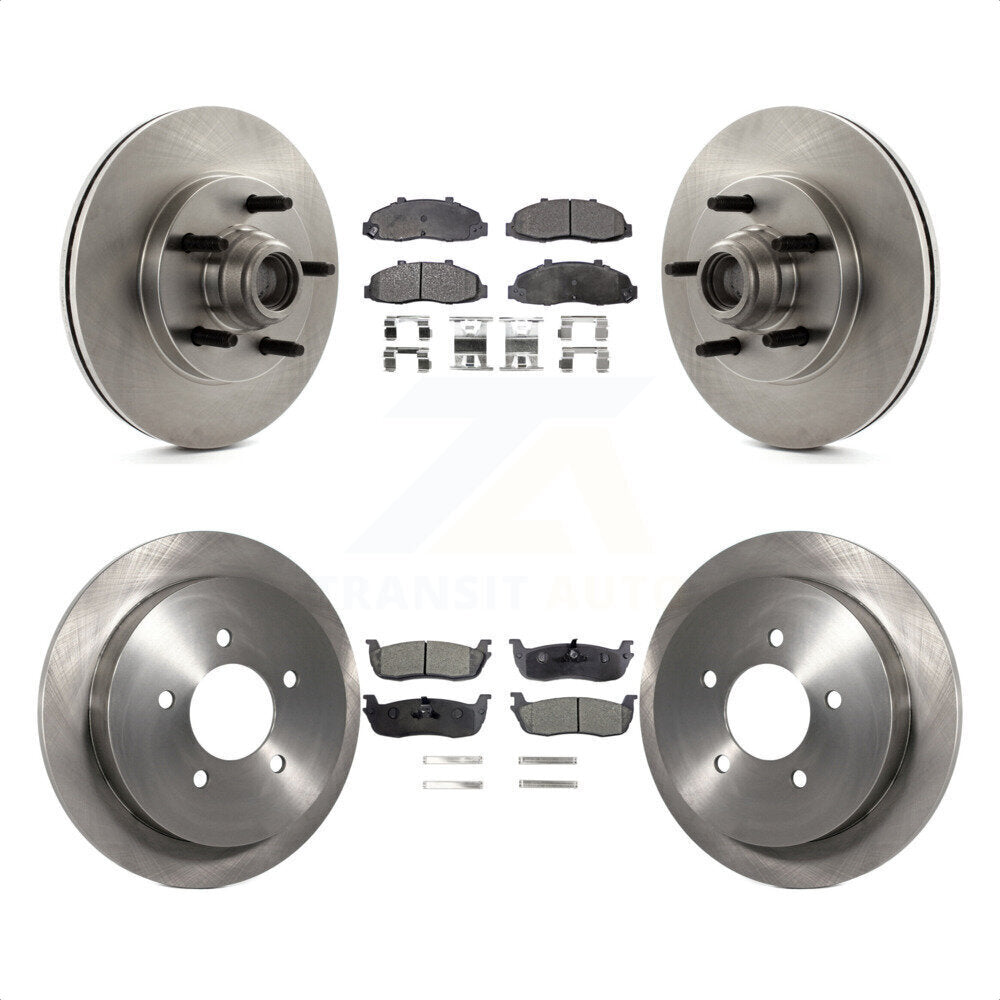 Front Rear Disc Brake Rotors And Semi-Metallic Pads Kit For 2002-2003 Lincoln Blackwood K8F-102969 by Transit Auto