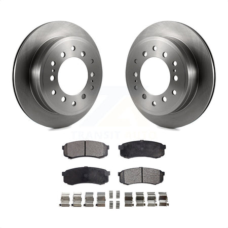 Rear Disc Brake Rotors And Semi-Metallic Pads Kit For Toyota 4Runner Sequoia FJ Cruiser Lexus GX470 K8F-103107 by Transit Auto