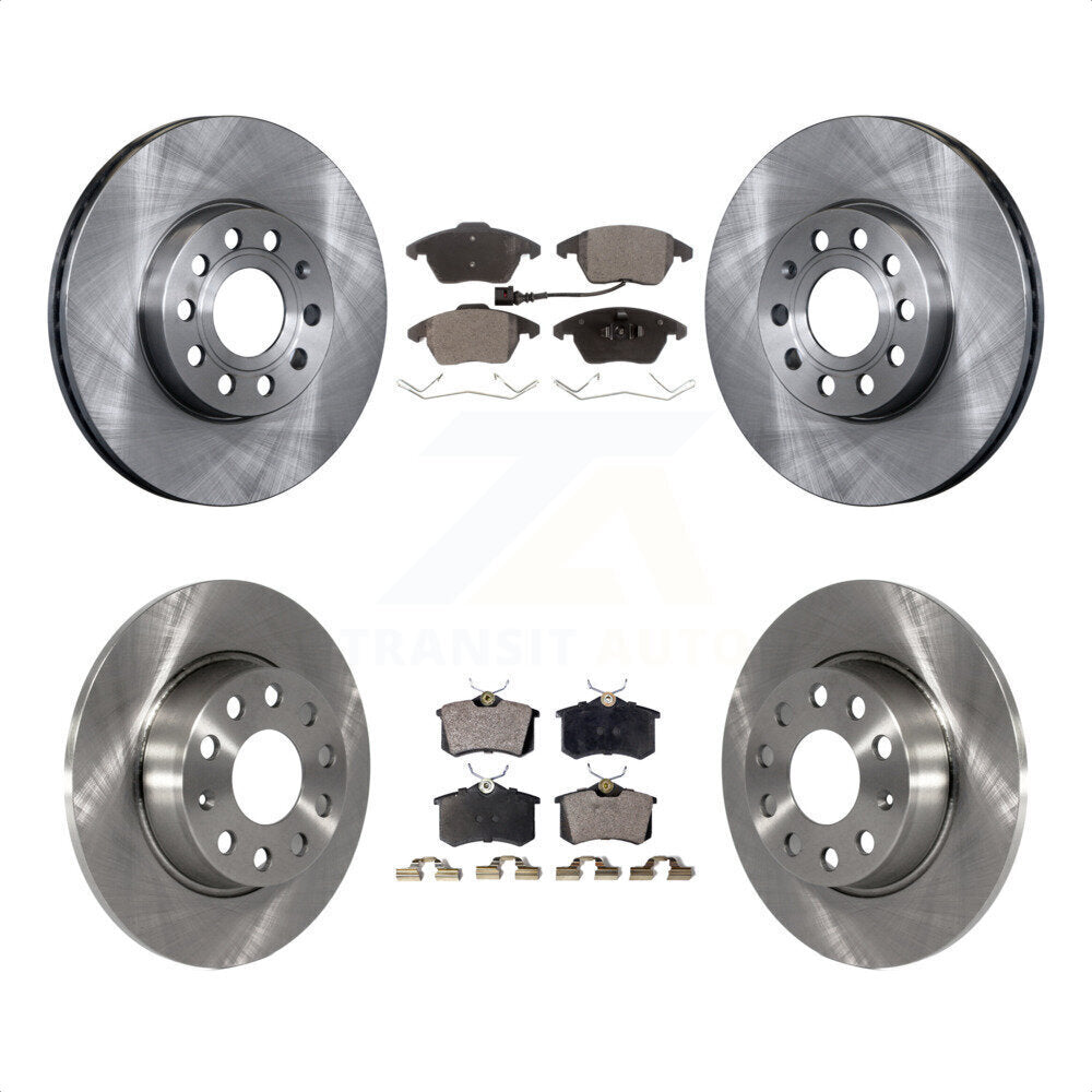 Front Rear Disc Brake Rotors & Semi-Metallic Pad Kit For 2014 Volkswagen Beetle Base Sportline Highline Comfortline TDI With 272mm Diameter Rotor K8F-103108 by Transit Auto