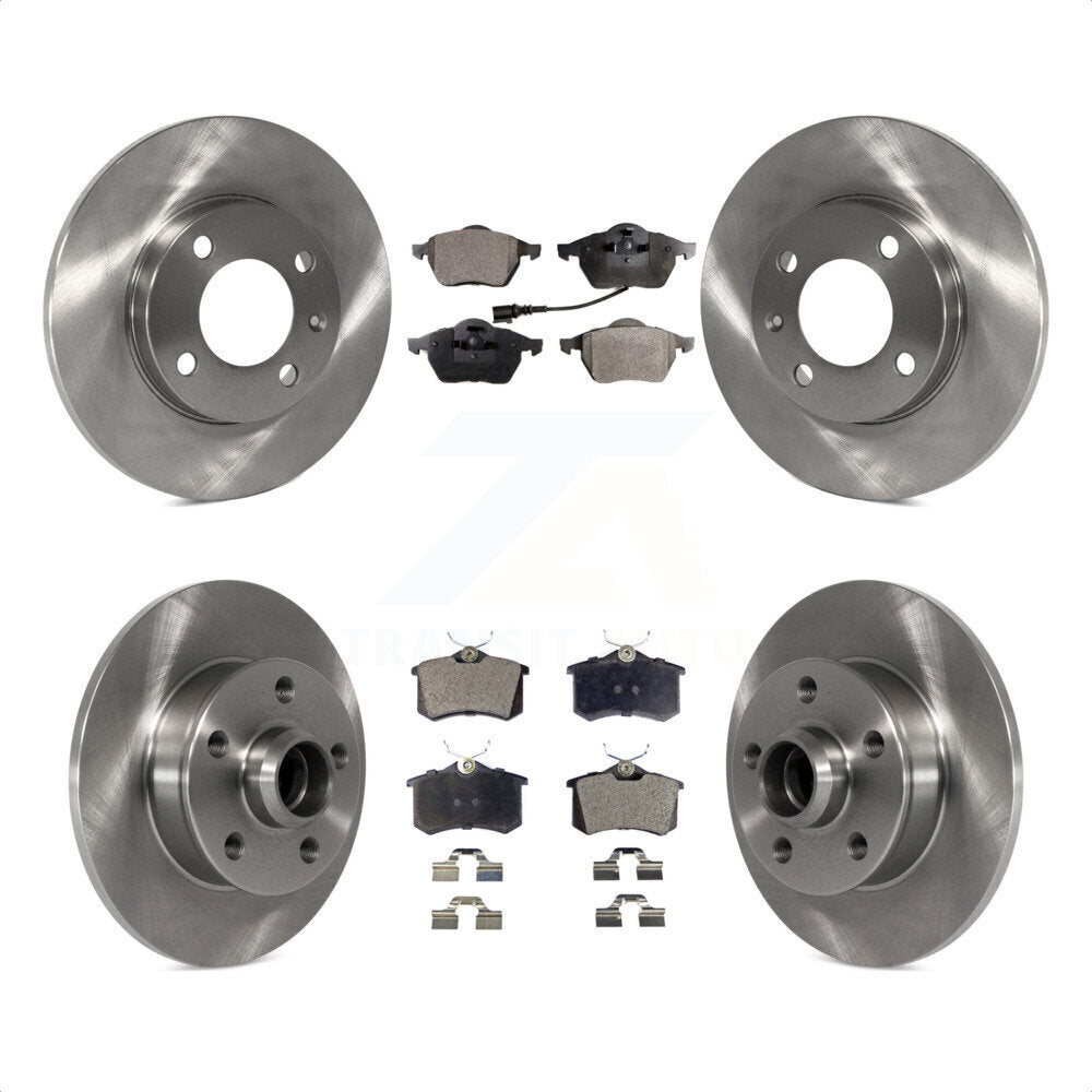 Front Rear Disc Brake Rotors And Semi-Metallic Pads Kit For 1996-1997 Volkswagen Jetta 2.8L With 239mm Diameter Rotor K8F-103125 by Transit Auto