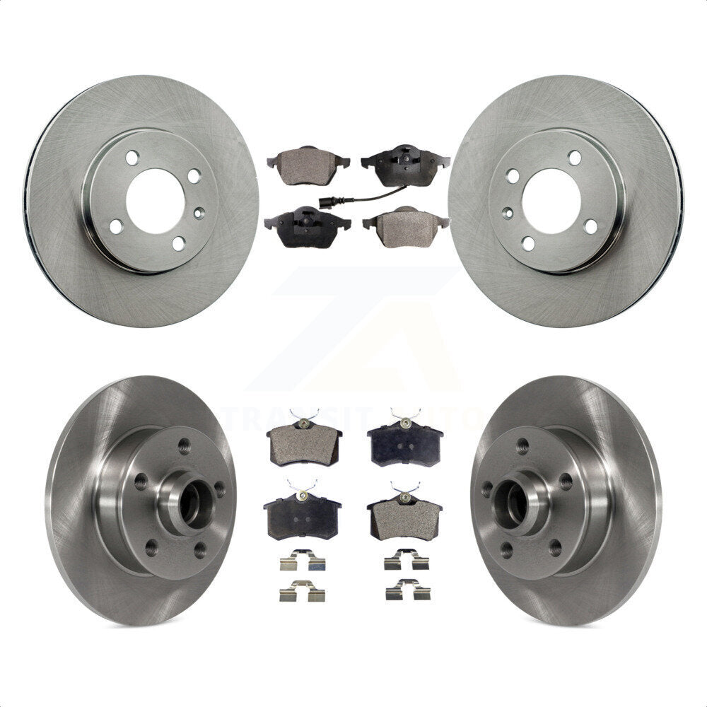 Front Rear Disc Brake Rotors And Semi-Metallic Pads Kit For 1996-1997 Volkswagen Jetta 2.8L With 256mm Diameter Rotor K8F-103126 by Transit Auto