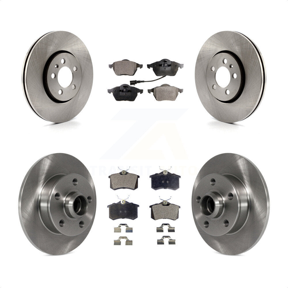 Front Rear Disc Brake Rotors And Semi-Metallic Pads Kit For 1999 Volkswagen Golf 2.8L 7th 8th Digit Of VIN Is "1H" With 5 Lug Wheels K8F-103127 by Transit Auto