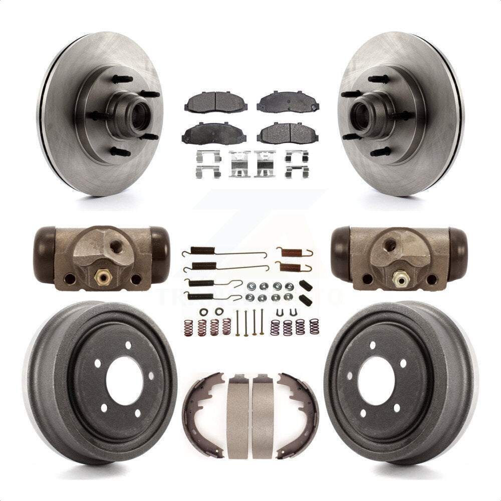 Front Rear Disc Brake Rotors Semi-Metallic Pads And Drum Kit (9Pc) For Ford F-150 K8F-103131 by Transit Auto