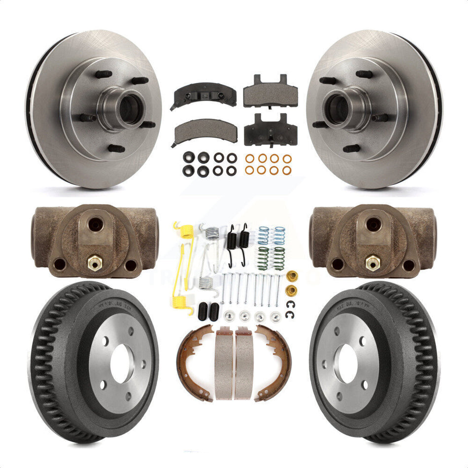 Front Rear Disc Brake Rotors Semi-Metallic Pads And Drum Kit (9Pc) For 1994-1999 Dodge Ram 1500 RWD K8F-103156 by Transit Auto