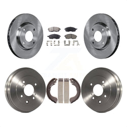 Front Rear Disc Brake Rotors Semi-Metallic Pads And Drum Kit For Nissan Sentra Versa Cube K8F-103158