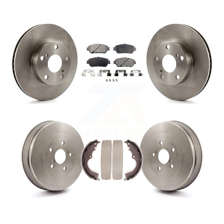 Front Rear Disc Brake Rotors Semi-Metallic Pads And Drum Kit For Toyota Tacoma With 5 Lug Wheels K8F-103167 by Transit Auto