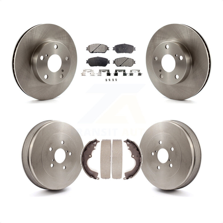 Front Rear Disc Brake Rotors Semi-Metallic Pads And Drum Kit For Toyota Tacoma With 5 Lug Wheels K8F-103167 by Transit Auto