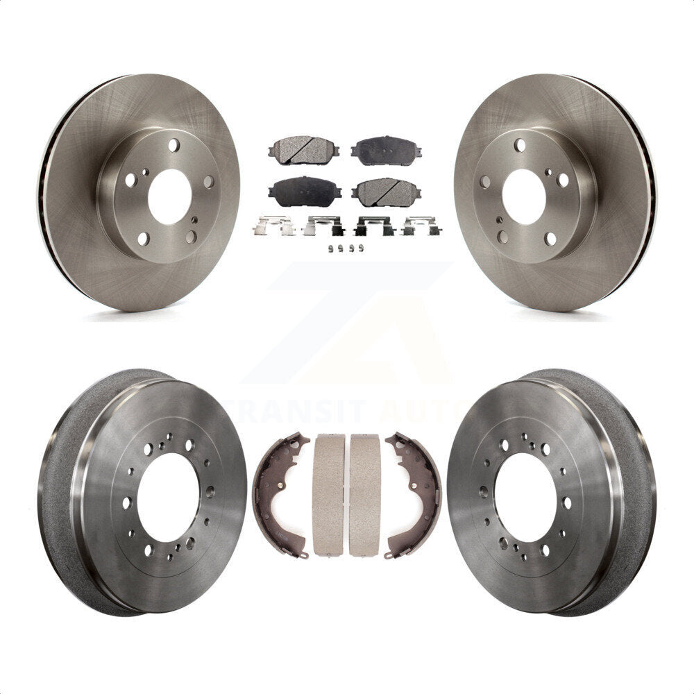 Front Rear Disc Brake Rotors Semi-Metallic Pads And Drum Kit For 2015 Toyota Tacoma 4WD With 5 Lug Wheels K8F-103169 by Transit Auto