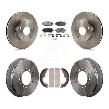 Front Rear Disc Brake Rotors Semi-Metallic Pads And Drum Kit For 2015 Toyota Tacoma 4WD With 5 Lug Wheels K8F-103169 by Transit Auto