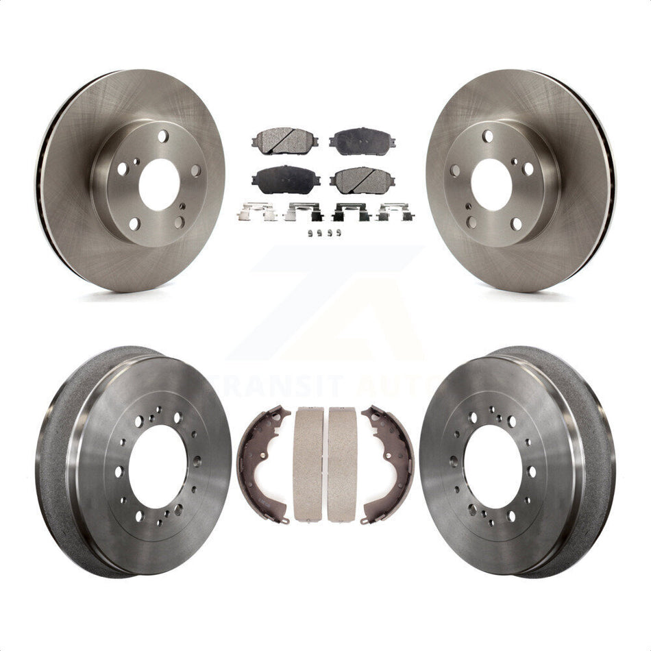 Front Rear Disc Brake Rotors Semi-Metallic Pads And Drum Kit For 2015 Toyota Tacoma 4WD With 5 Lug Wheels K8F-103169 by Transit Auto