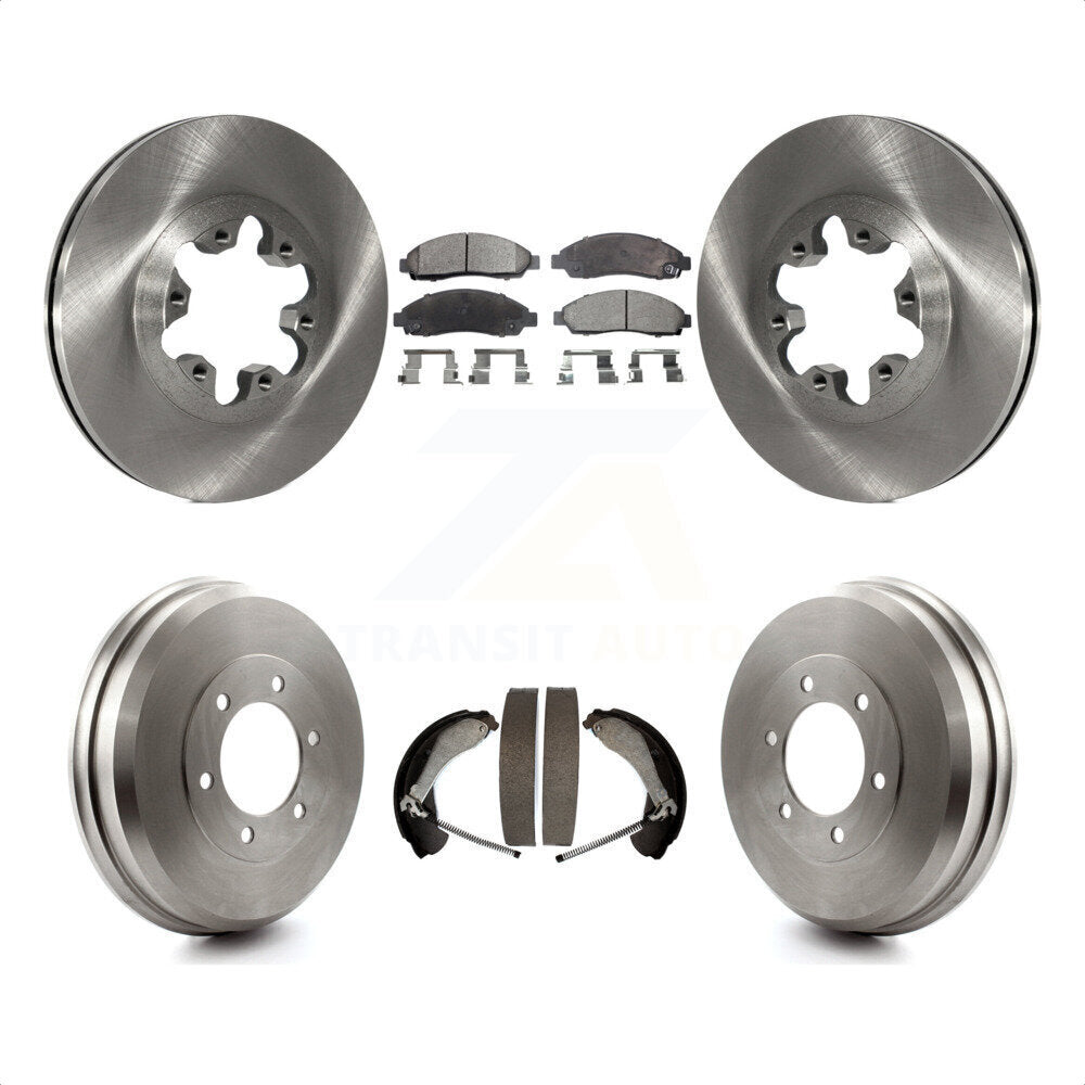 Front Rear Disc Brake Rotors Semi-Metallic Pads And Drum Kit For Chevrolet Colorado GMC Canyon Isuzu i-290 i-280 i-370 i-350 K8F-103171 by Transit Auto