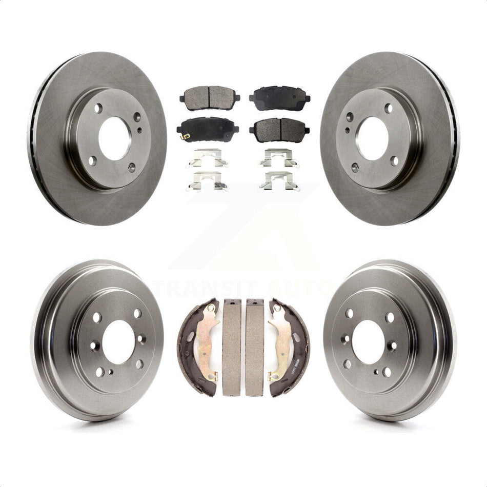 Front Rear Disc Brake Rotors Semi-Metallic Pads And Drum Kit For Ford Fiesta K8F-103175 by Transit Auto