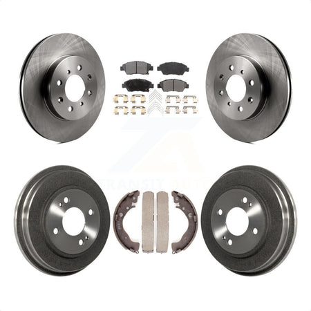 Front Rear Disc Brake Rotors Semi-Metallic Pads And Drum Kit For Honda Fit K8F-103183 by Transit Auto