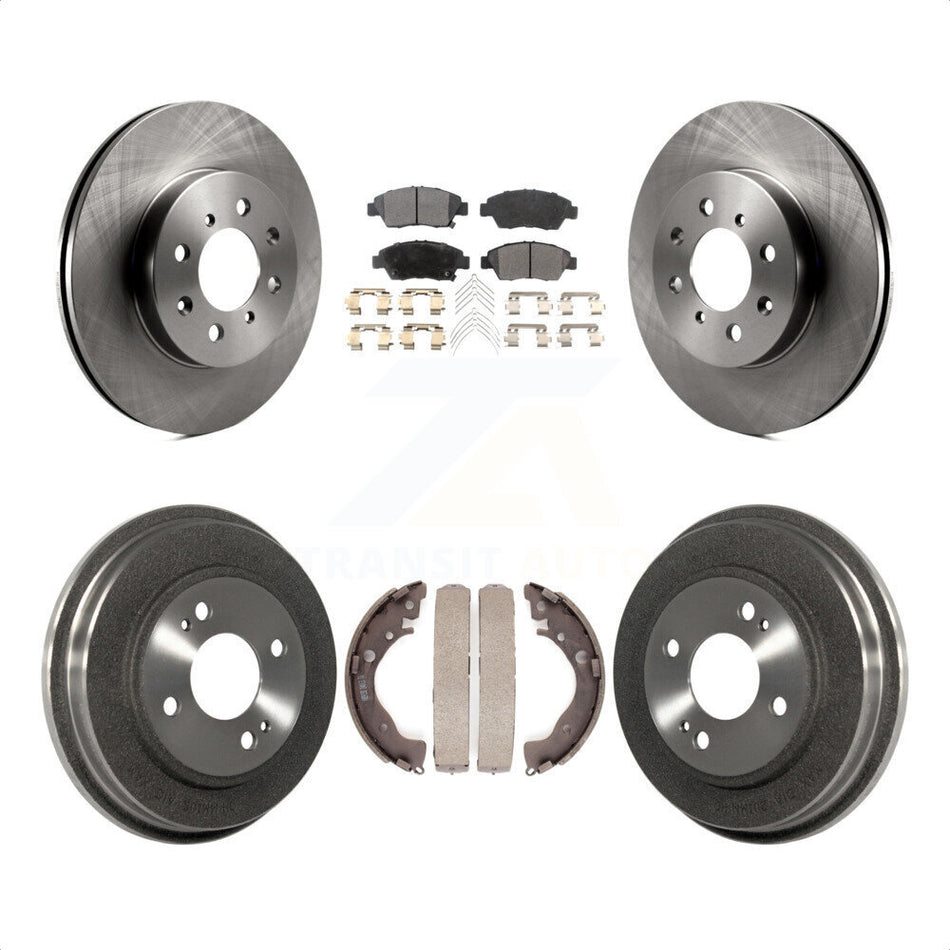 Front Rear Disc Brake Rotors Semi-Metallic Pads And Drum Kit For Honda Fit K8F-103183 by Transit Auto