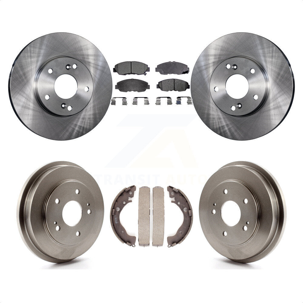 Front Rear Disc Brake Rotors Semi-Metallic Pads And Drum Kit For 2011 Honda Civic GX K8F-103201 by Transit Auto