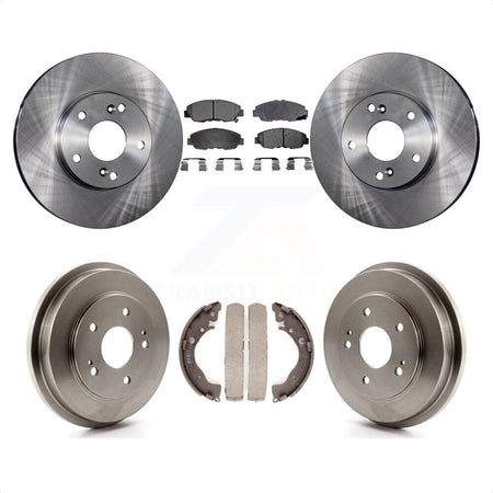 Front Rear Disc Brake Rotors Semi-Metallic Pads And Drum Kit For 2011 Honda Civic GX K8F-103201 by Transit Auto