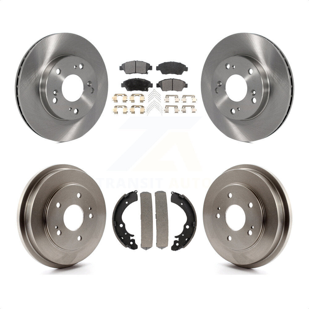 Front Rear Disc Brake Rotors Semi-Metallic Pads And Drum Kit For 2006-2008 Honda Civic Hybrid K8F-103202 by Transit Auto