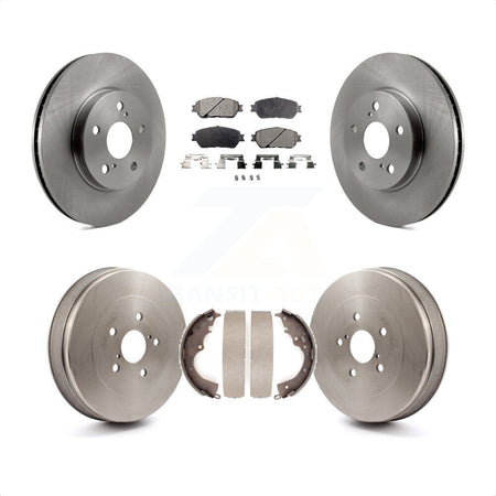 Front Rear Disc Brake Rotors Semi-Metallic Pads And Drum Kit For 2004-2010 Toyota Sienna K8F-103214 by Transit Auto