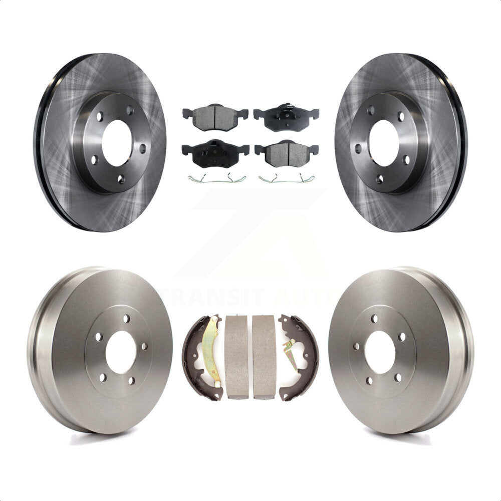 Front Rear Disc Brake Rotors Semi-Metallic Pads And Drum Kit For 2007-2007 Ford Escape Mercury Mariner From 01/08/07 rear brakes K8F-103218 by Transit Auto