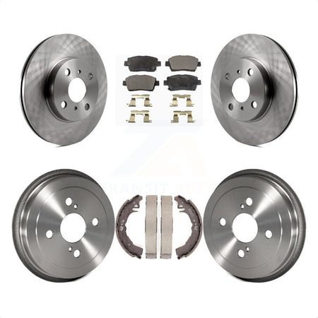 Front Rear Disc Brake Rotors Semi-Metallic Pads And Drum Kit For 2001-2005 Toyota Echo K8F-103220 by Transit Auto