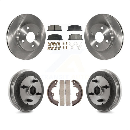 Front Rear Disc Brake Rotors Semi-Metallic Pads And Drum Kit For Toyota Tercel Paseo K8F-103221 by Transit Auto