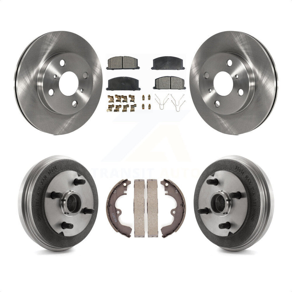 Front Rear Disc Brake Rotors Semi-Metallic Pads And Drum Kit For Toyota Tercel Paseo K8F-103221 by Transit Auto