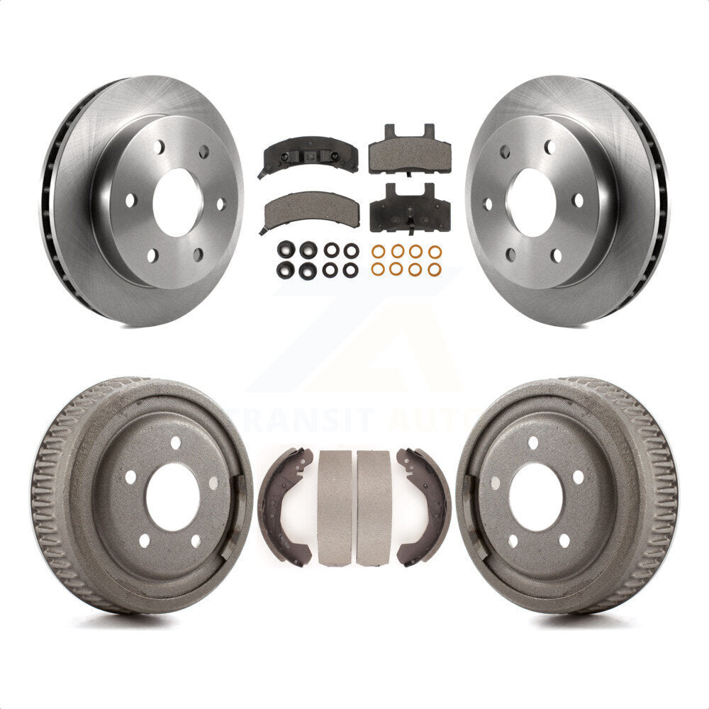 Front Rear Disc Brake Rotors Semi-Metallic Pads And Drum Kit For GMC Yukon 4WD With 10" Diameter 5 Lug Wheels K8F-103222 by Transit Auto